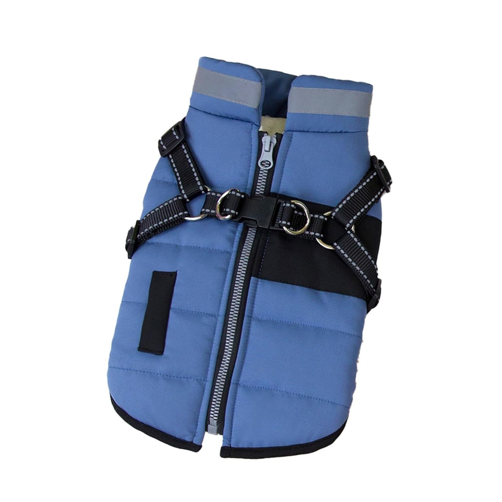 Manteau d'hiver pour chien de petite race – Veste chaude rembourrée avec bandes réfléchissantes pour temps froid – Design confortable à 2 pattes pour activités de plein air (bleu, taille XXXXL)