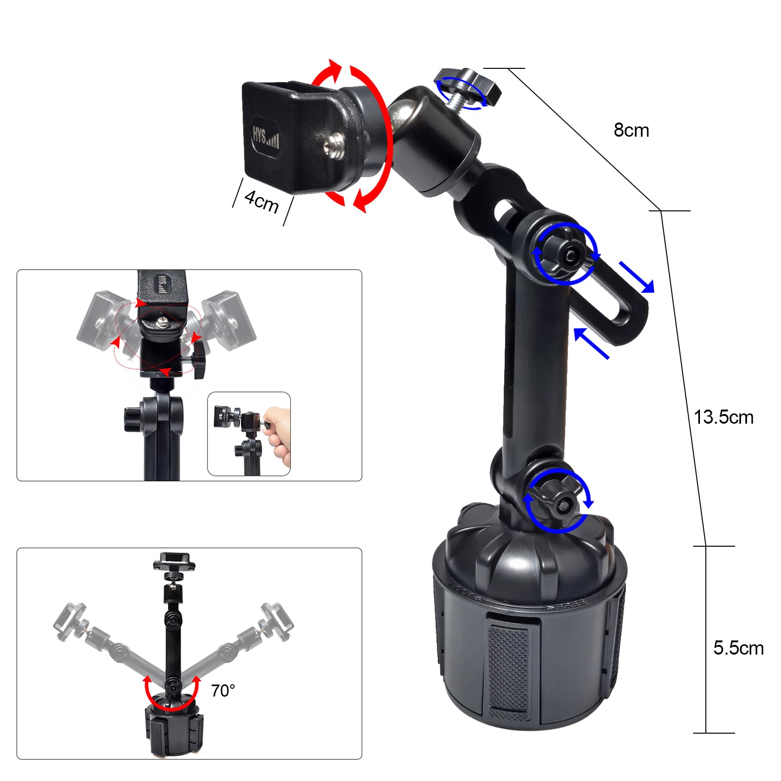 UAYESOK Support Radio pour Voiture, Support Universel pour Talkie-walkie Compatible avec Motorola Kenwood Baofeng, Radio bidirectionnelle Portable, Clip Ceinture pour Voiture, Camion, SUV (S-1)