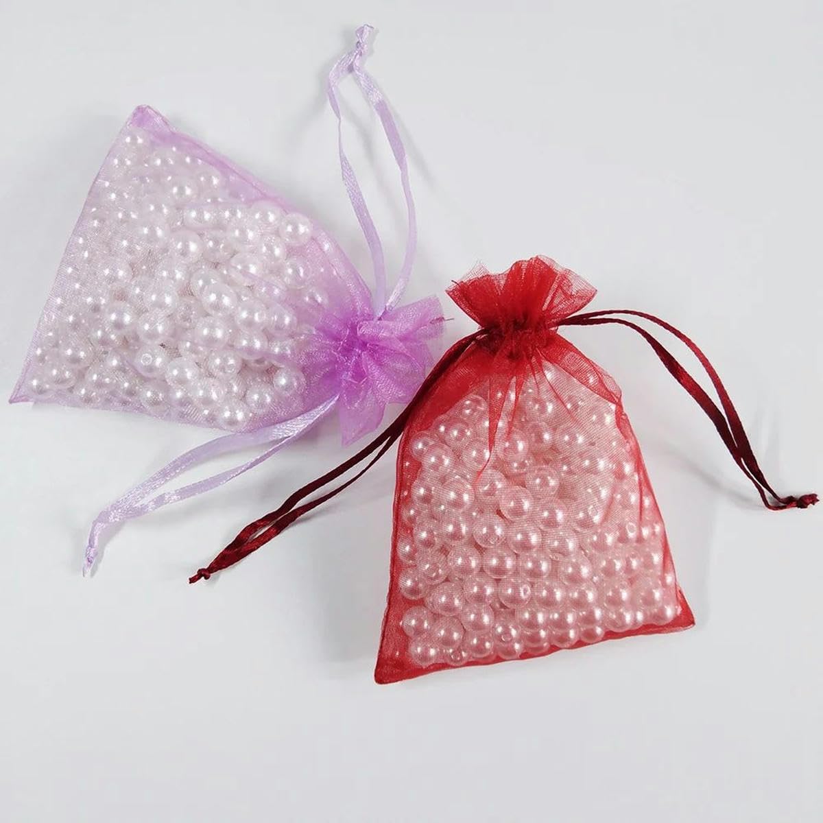 Sacs cadeaux Organza Pochettes à cordon pour bijou Sacs en Organza 7x9 9x12 10x15 13x18CM, 100 pièces, sacs d'emballage de bijoux, décoration de fête de mariage, sacs à tirer, pochettes cadeaux(Dark P