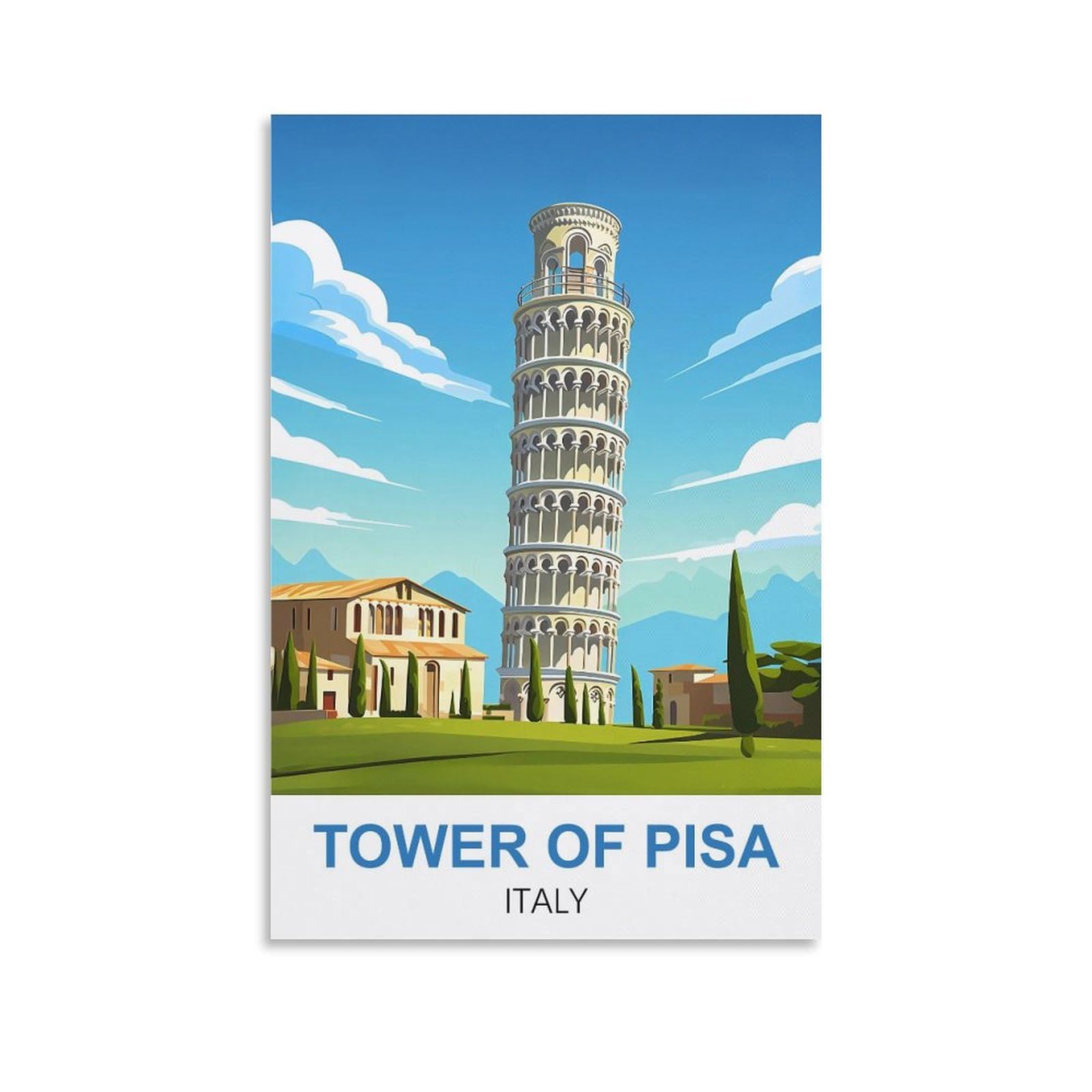 EZMLFA DIY Diamond Painting,Tower of Pisa Italy 5D Landscape Diamond Painting Kits for Adult, Gem Art Crystal Art Kits for Adults, for Home Wall 40x50cm
