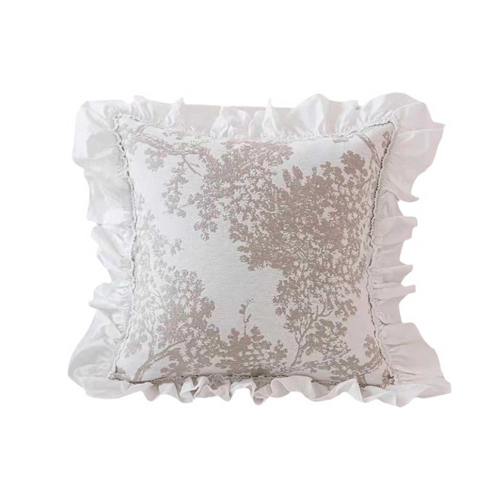 BCCIAPLN Jacquard Throw Pillow Covers with Ruffle,1Pack