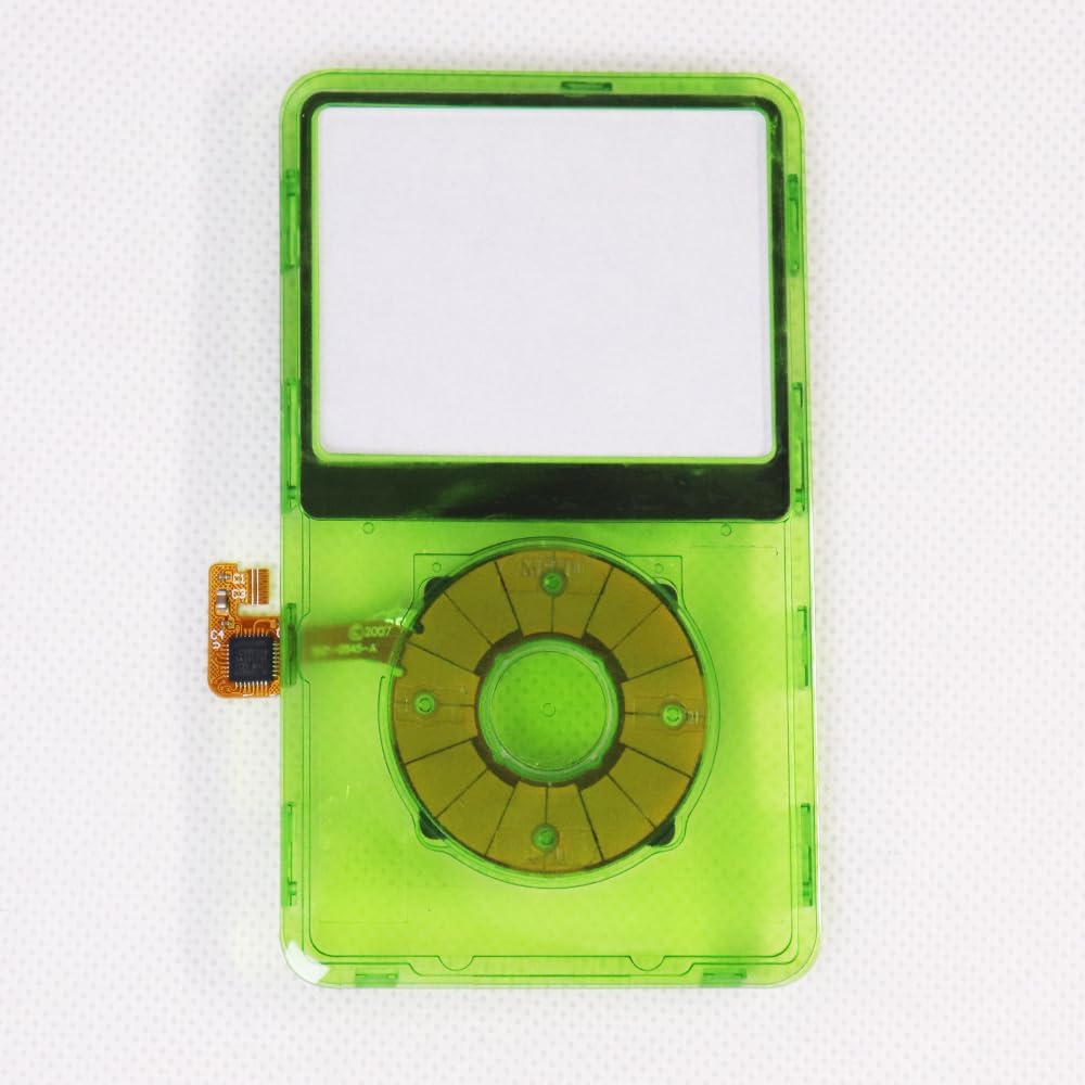 Classic Transparent Clear Green Plastic Front Cover Faceplate Housing Case with ClickWheel with Button for iPod 6th 7th Classic 80GB 120GB 160GB
