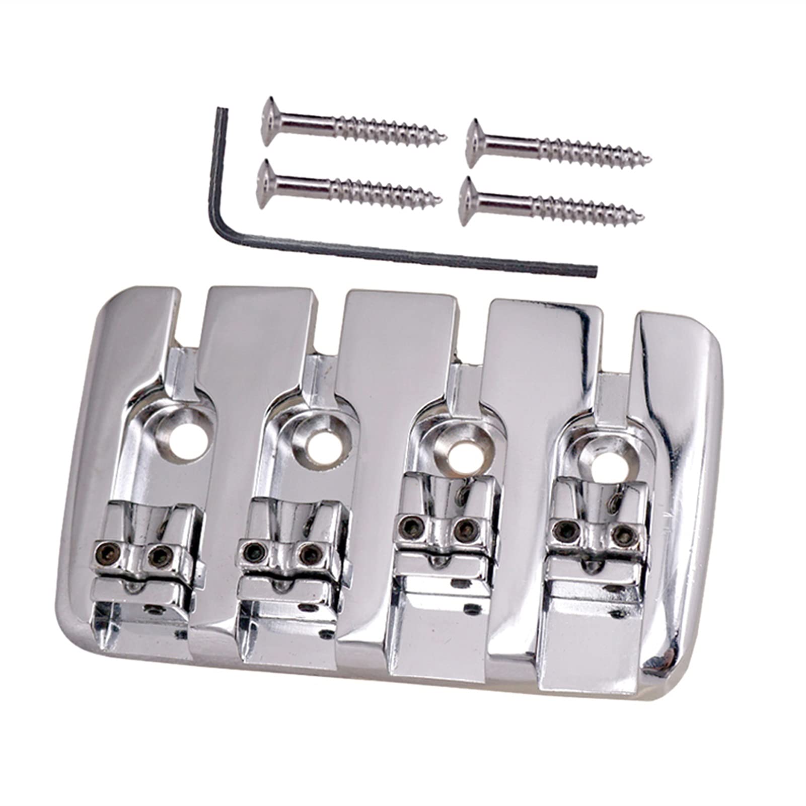 Targhetto Per Ponte Da Sella Per Chitarra Per 4 Corde Per Basso Elettrico Sostituzione delle parti ponte (Color : Silver)