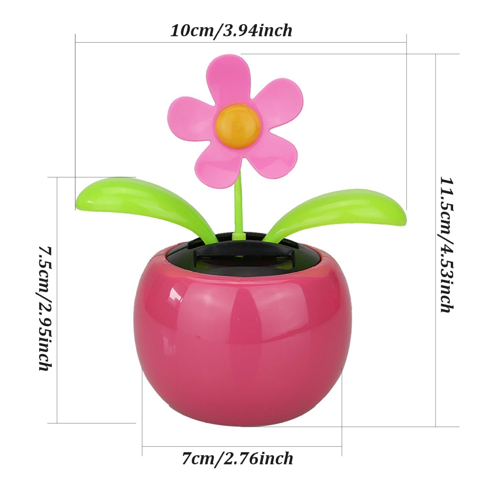 Fiore Danzante Solare, Simpatico Fiore Danzante a energia Solare, Giocattoli di plastica, Figurine 4x4, 5 per la Decorazione dell'auto, della casa e dell'ufficio, Alimentato a Fiori