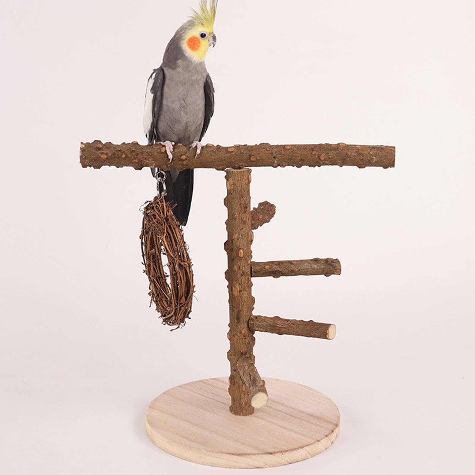 2 set di legno uccello parco giochi in legno stand giocattolo per calopsitte, piccioncini ara