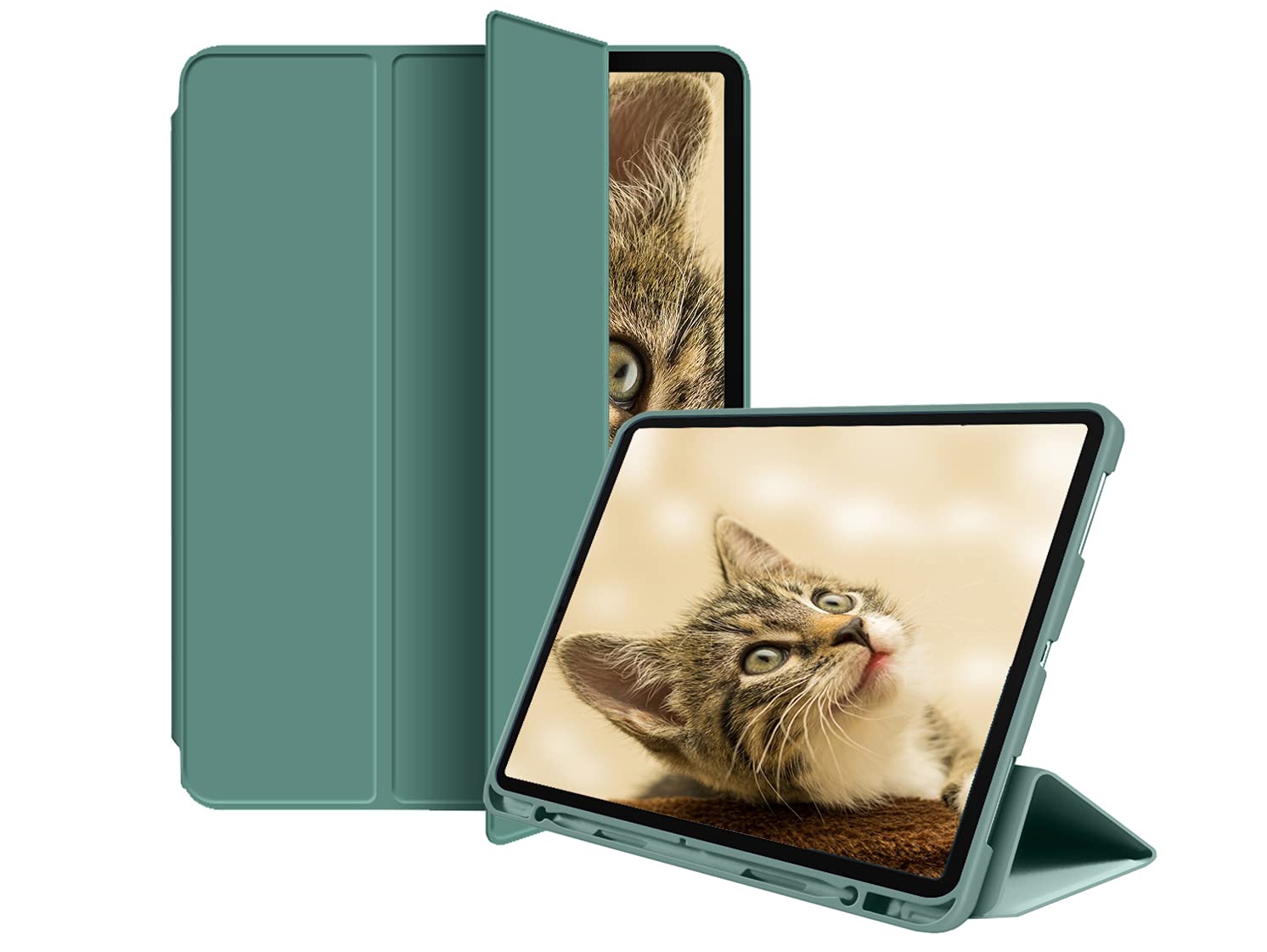 ORRINKART Tri-fold Smart Cover Case for iPad Air 4th Generation 10.9 inch 2020 Model [A2072/ A2316/ A2324/ A2325] with Pencil Holder PU Leather Case - Midnight Green (B09765BDSQ) Amazon Price History, Amazon Price Tracker