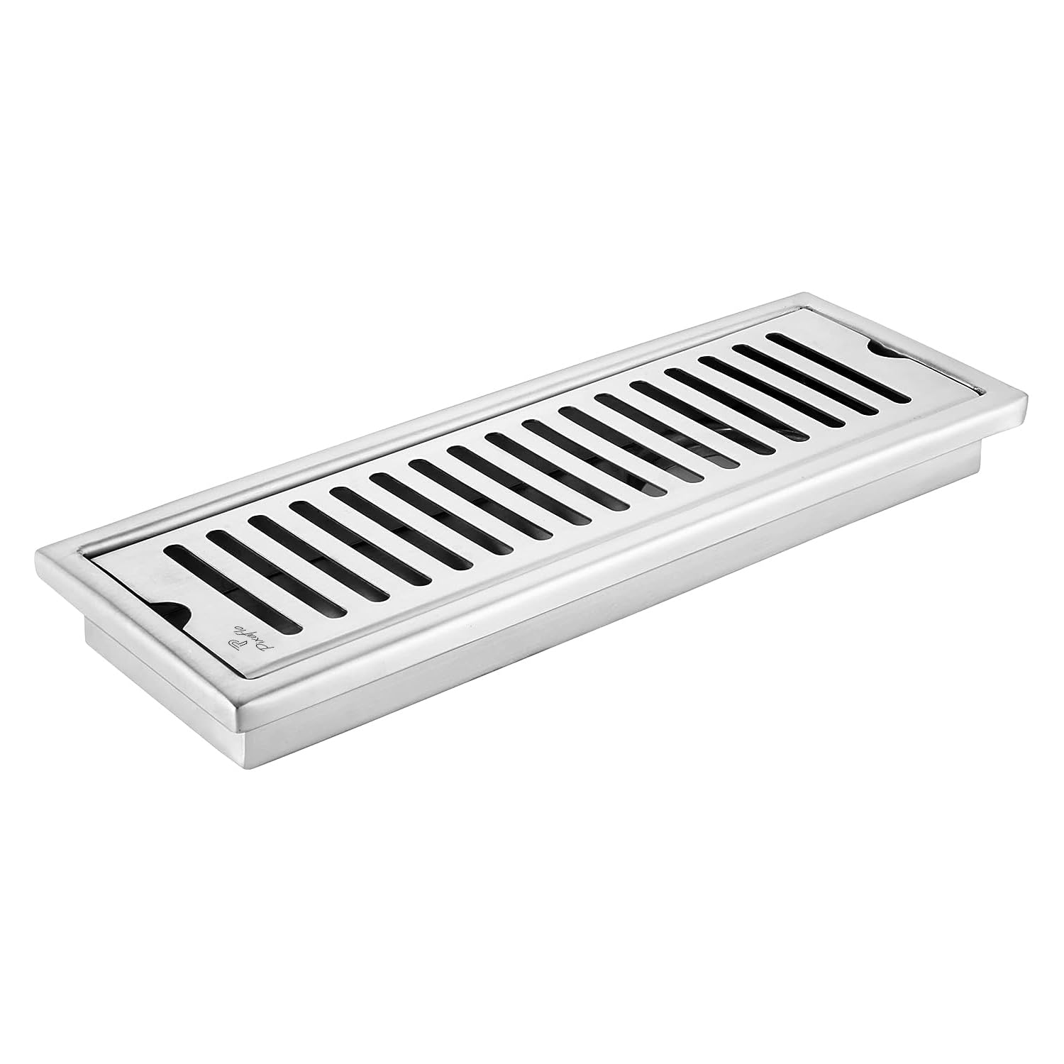 PixafloVertical Shower Drain Channel | 12 × 4 Inches | 304 Stainless Steel Shower Water Drain Channel | Floor Drain Jali with Collar | Side Hole
