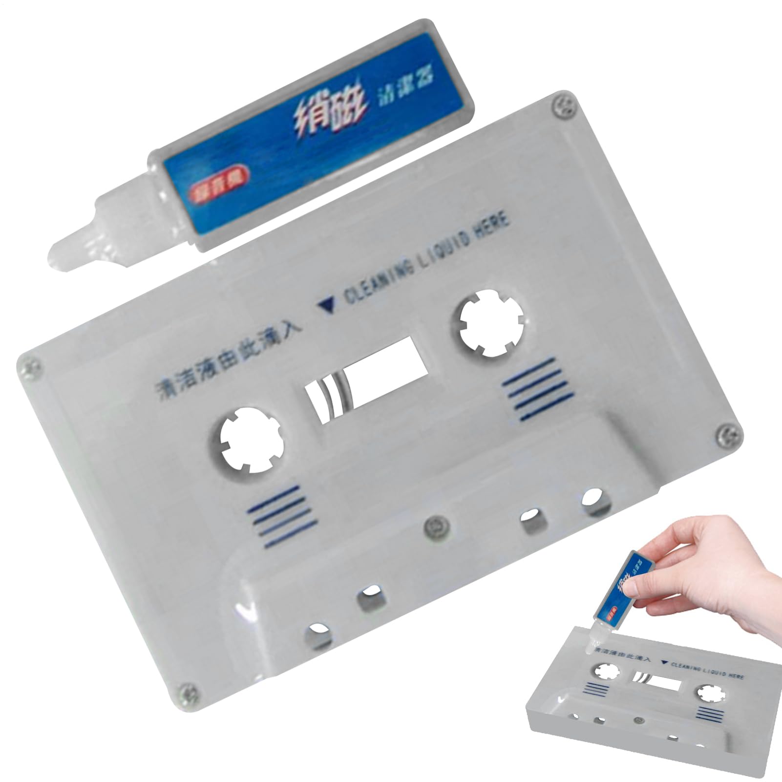 Pulitore Testine Per Musicassette Kit Pulizia Cassette Audio,Set Manutenzione Hi-Fi Rimozione Polvere Compatta Stereo Registratori e Auto