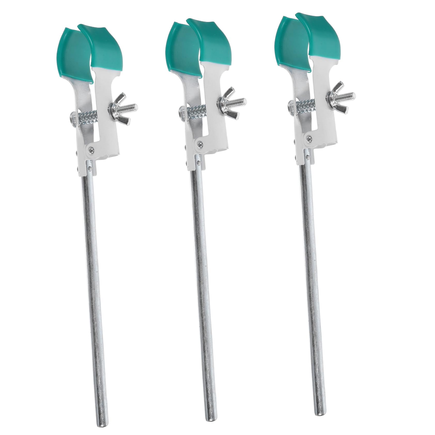 Zerodeko Morsetti per Laboratorio 3pezzi in Acciaio al Carbonio e Pvc Nero, Forma a Dito, Fissaggio Sicuro per Beaker e Flask, per Esperimenti Didattici e Laboratori Industriali