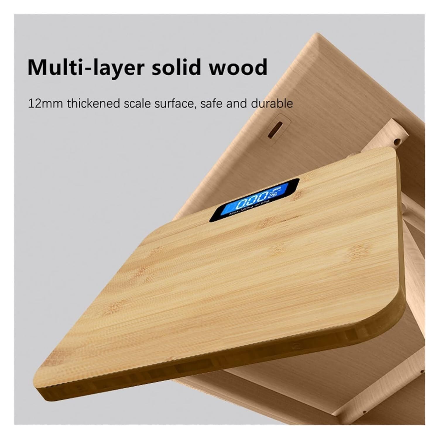 BáScula De BañO Báscula De Baño Digital Corporal Peso Madera Grasa Multifuncional Uso En Interiores