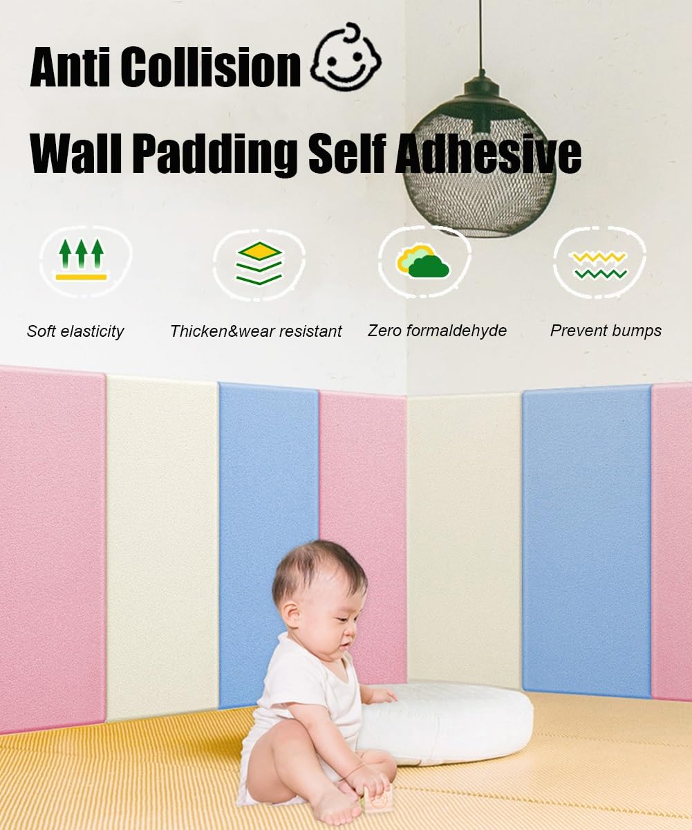 Adesivi 3D per Testata Letto, Pannelli Imbottiti per Pareti, 30X60 cm Paracolpi Muro Bambini, Isolamento e Protezione Dal Freddo, Autoadesive(Blu,10pcs)