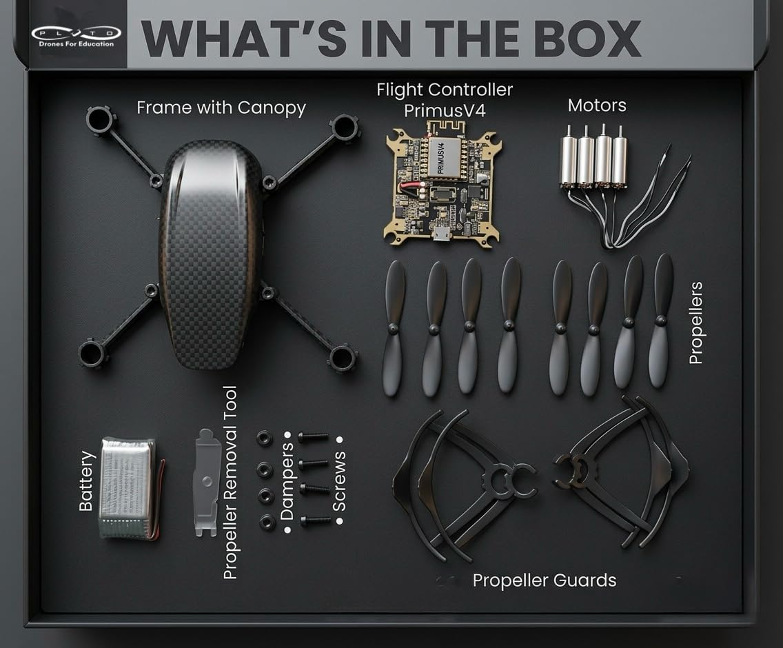 Pluto 1.2 DIY Nano Drone Kit | Educational STEM Drone for Students & Hobbyists | Crash-Resistant | Smartphone Controlled | Coding with PlutoBlocks & IDE | 25+ Projects | Drona Aviation 3
