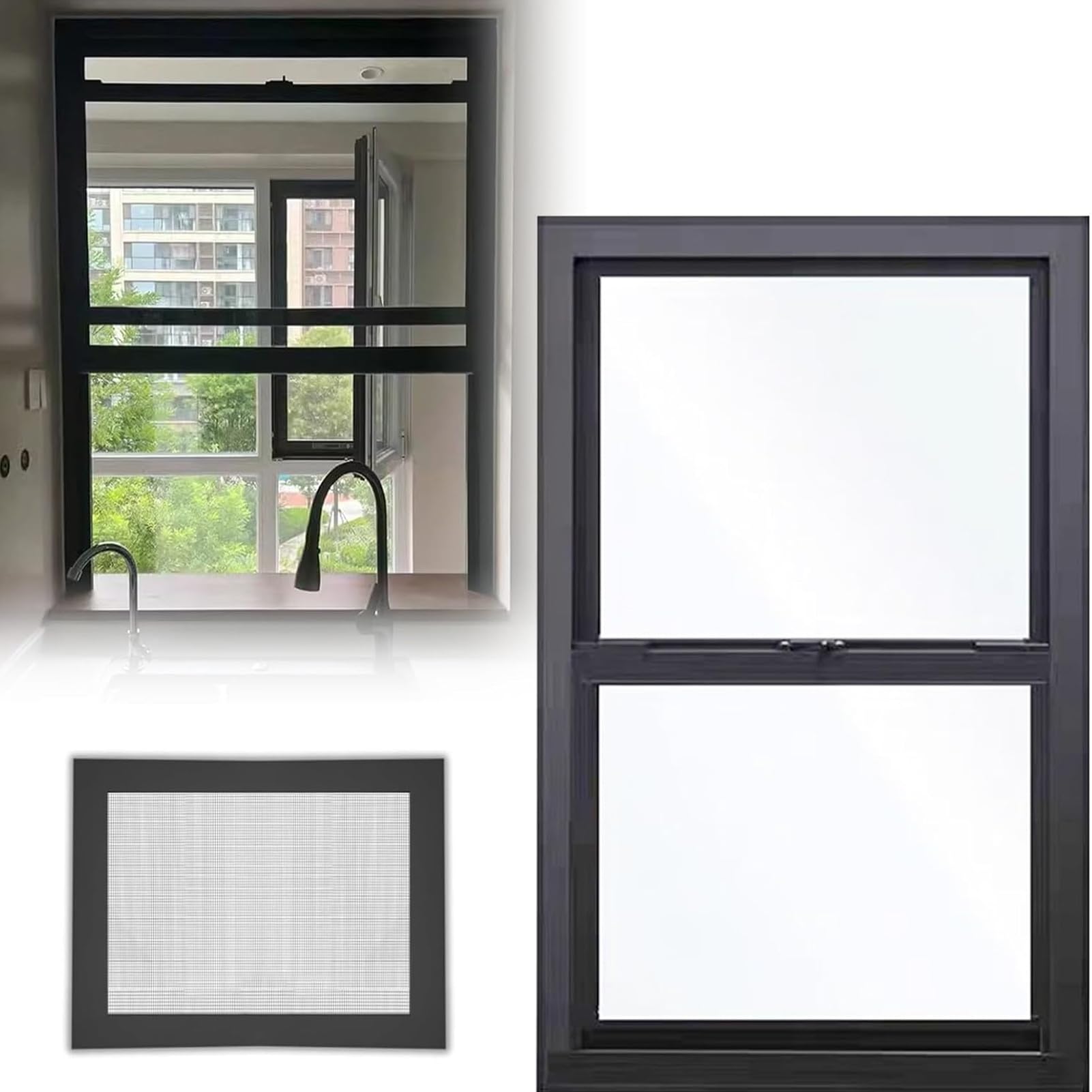Coulissante fenêtres à tirette vers le haut au design épuré et structure aluminium durable