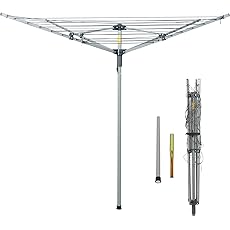 Brabantia - WallFix Dryer - with Protective Storage Box - Space Saver - Laundry Rotary - Retractable - Wall Mounted - Clothes Drying Rack - Outdoor - Metallic Grey - 24m