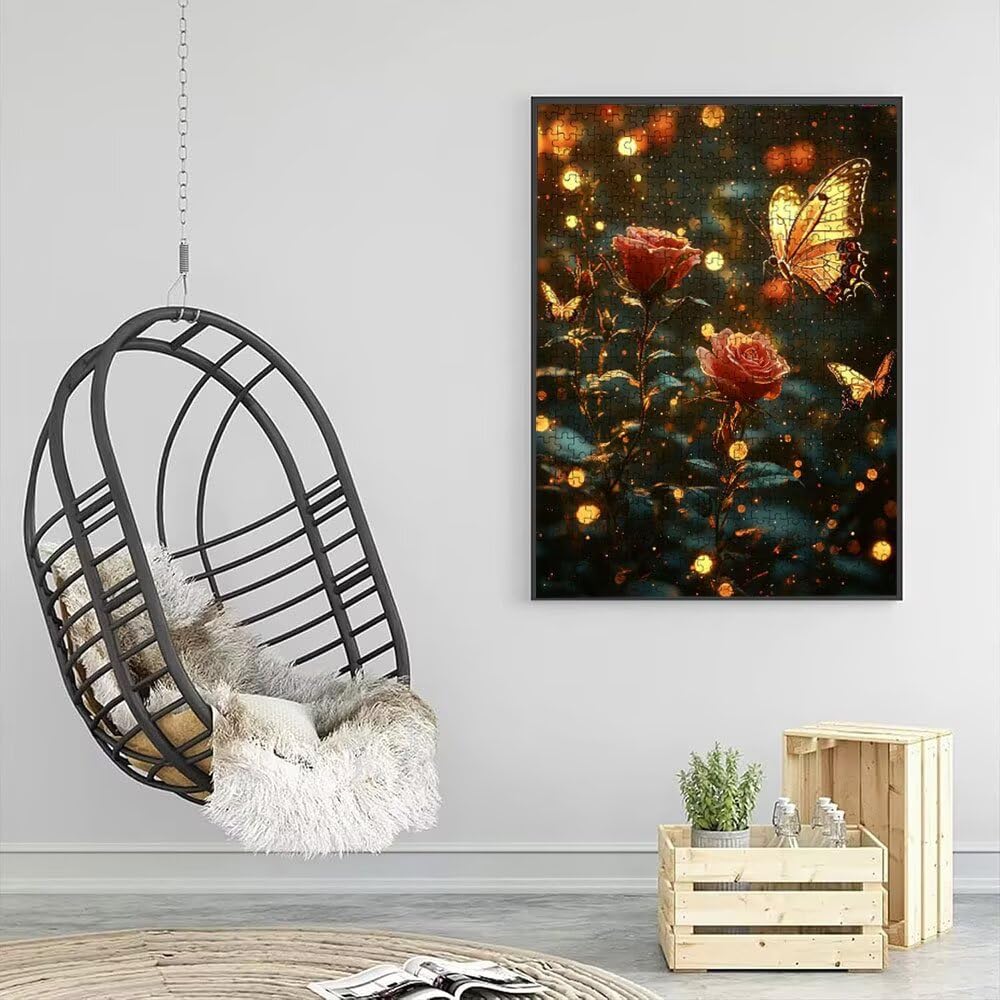 Puzzle 3000 elementów, puzzle dla dorosłych motyl róża artystyczna puzzle, gra puzzli, drewniane układanki, niemożliwe klasyczne układanki, do gry edukacyjnej wyzwanie zabawki, układanki rodzinne