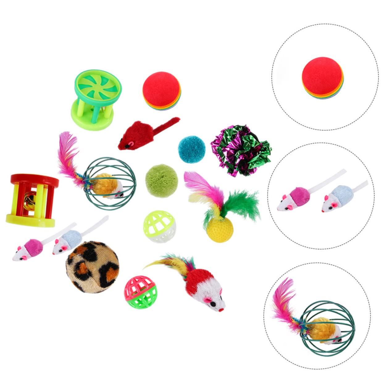 SUPVOX 72 Piezas De Juguete para Gatos Juguetes para Patear Gatitos Variedad De Juguetes Interactivos para Gatos Varita para Surtidos De para
