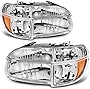 AUTOSAVER88 Headlight Assembly Compatible with 1995-2001 Ford Explorer/1997 Mercury Mountaineer OE Style Replacement Headlamps Chrome Housing with Amber Reflector Clear Lens + Corner Lights