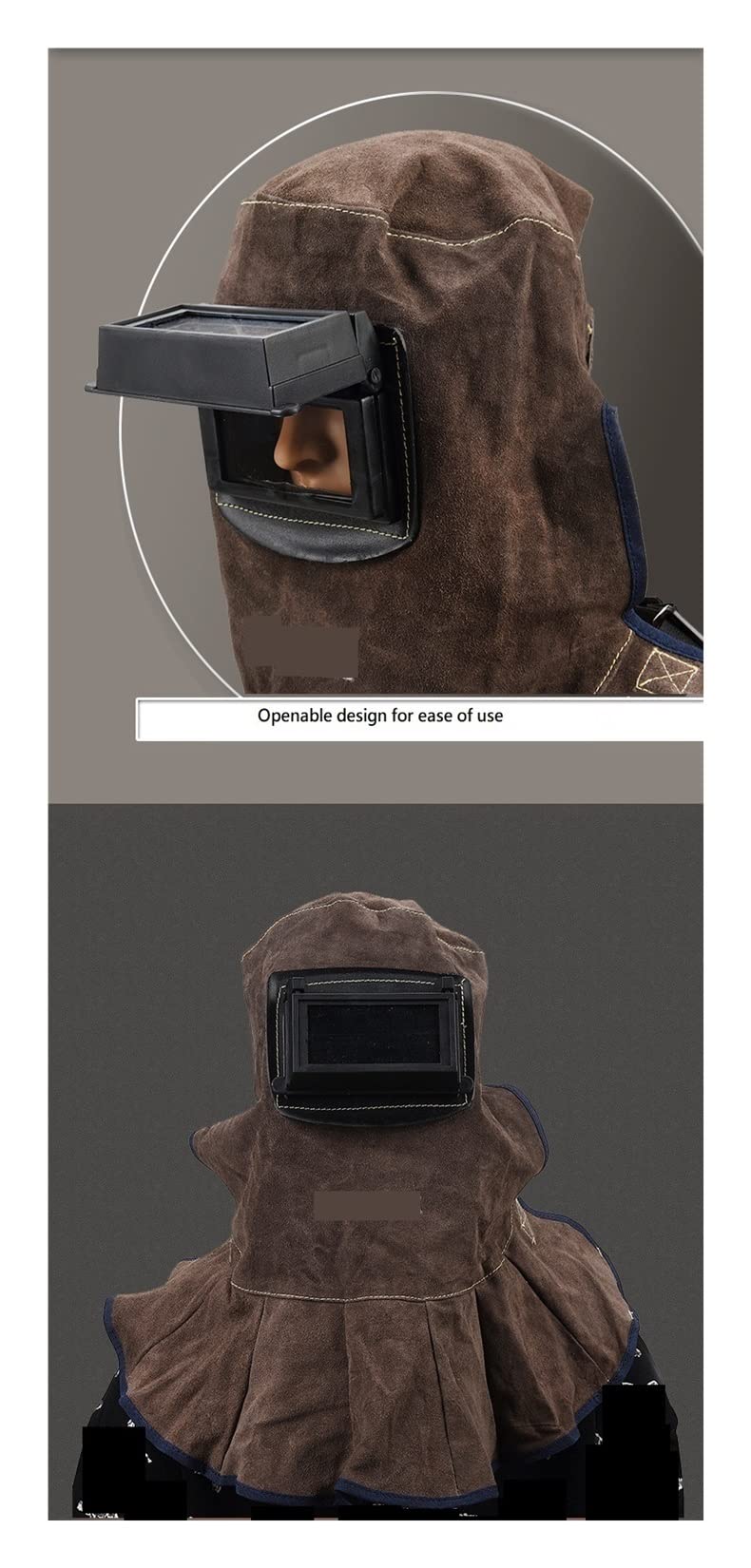 Máscara de casco soldadura cuero lente solar cubierta transpirable mascarilla protección seguridad for soldador(CKB-3001-YJP)