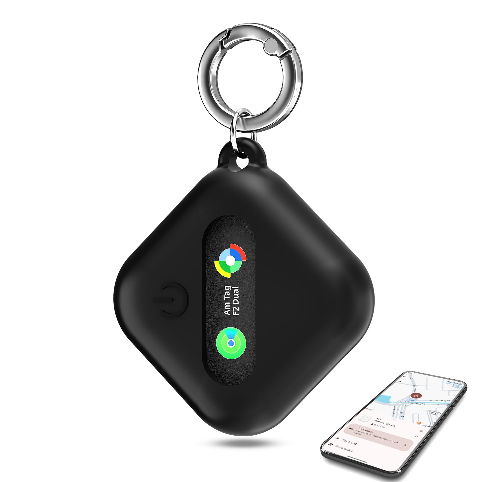 Smart Tag,Localizzatore Bluetooth per Android e iOS, Compatibile con Apple Find My & Google Find Hub Device, Tracker Impermeabile IP67 per Trovare Chiavi, Valigie, Borse, Portafogli (Nero)