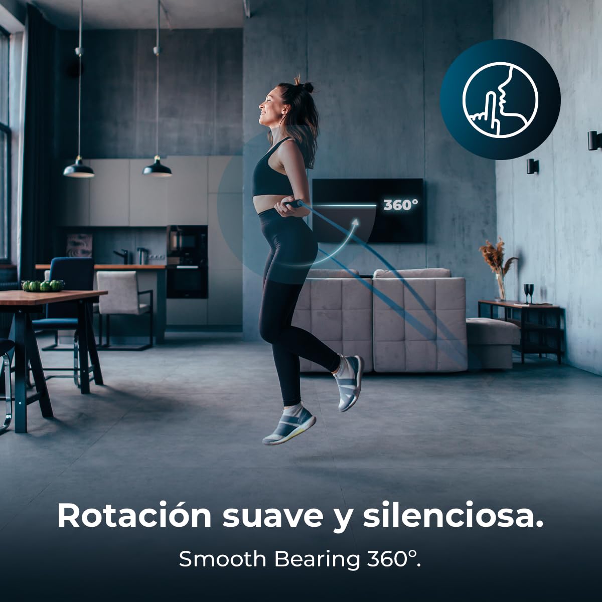 Cecotec Skakanka do skakania mały fitness DrumFit Jump Rope, długość 295 cm, wykonana z PVC, ergonomiczne antypoślizgowe uchwyty, system gładkiego łożyska