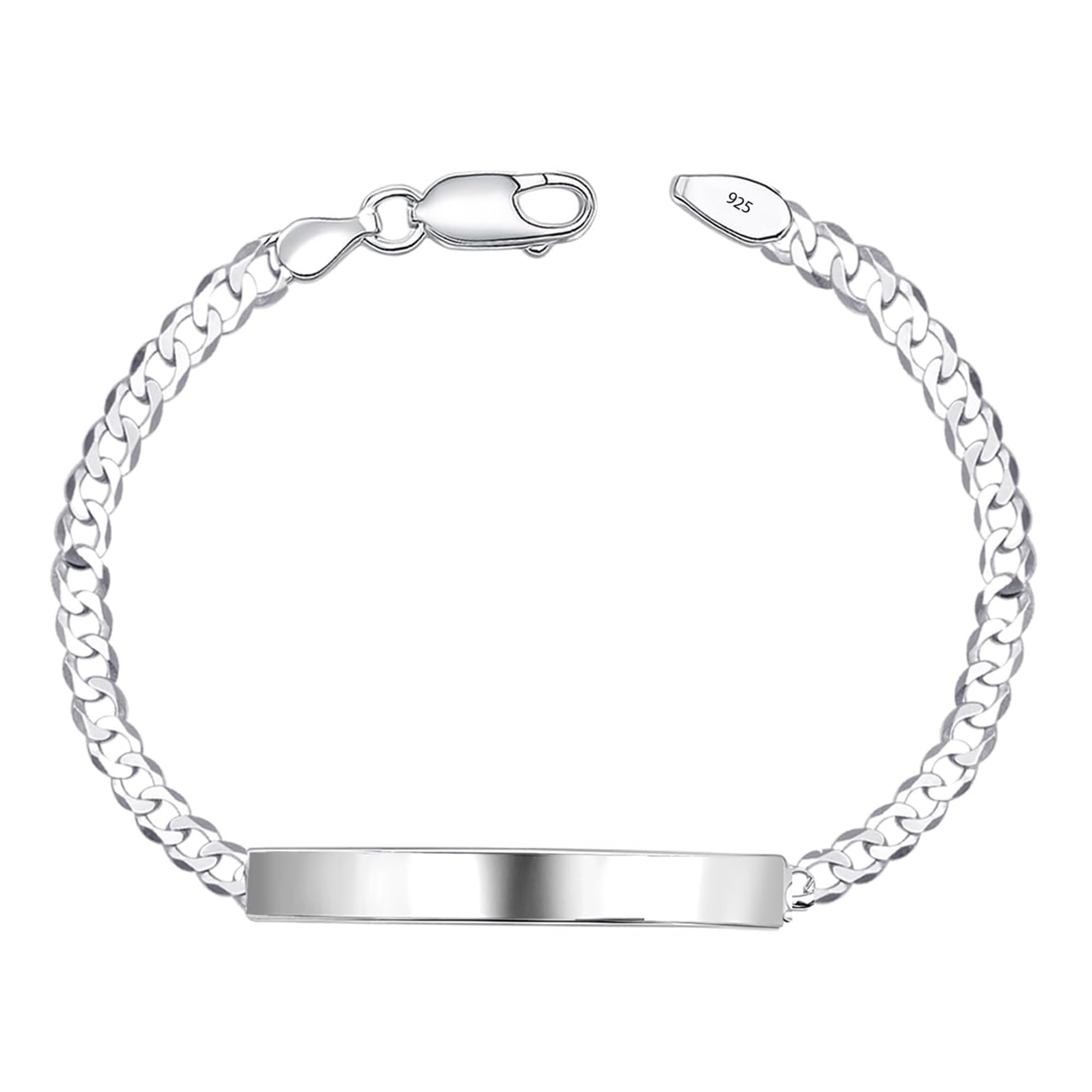 925 Sterling Silver ID Bracelet for Men | Cuban Link Curb Chain Identification Bar Bracelet | Classic Men’s Link Jewelry Gift for Him Dad Husband (7.5, 8, 8.5, 9 Inches), Made in Italy-image-28