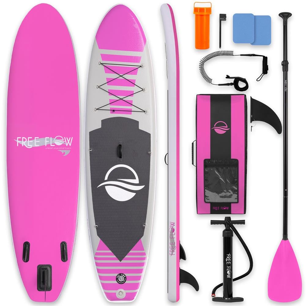 SereneLife Tavola gonfiabile per stand up paddle, tavola da SUP per adulti e ragazzi, kit tavola da surf, spessore 0,63 cm, tavola antiscivolo, ampia posizione, controllo del surf con zaino