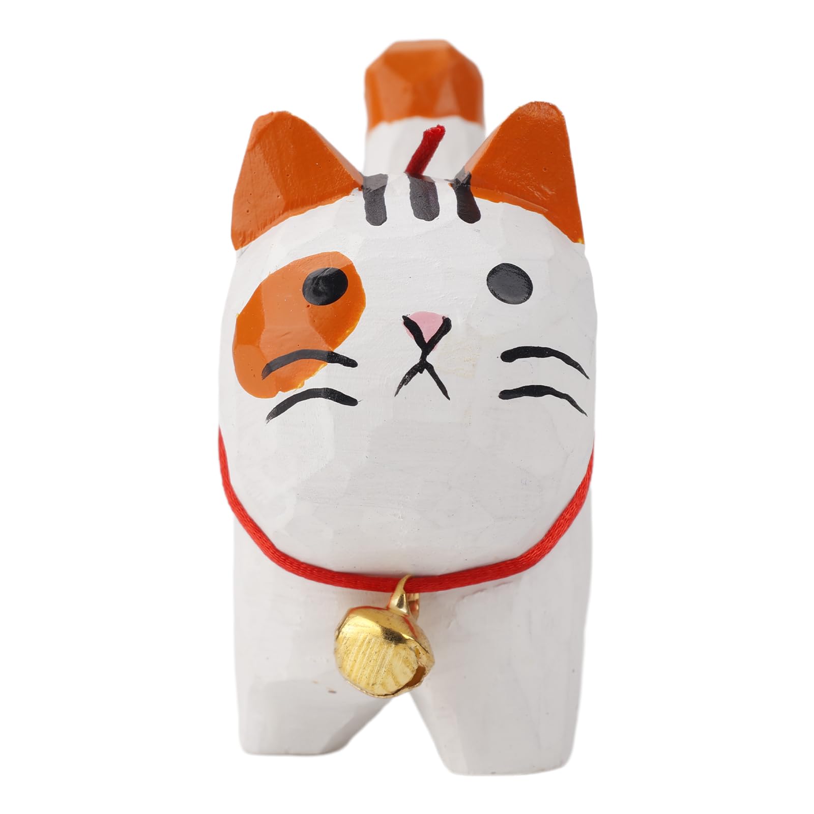 Amazon.co.jp: Andux ミニ動物木彫り 木製の猫の彫刻 カラフルな動物像 