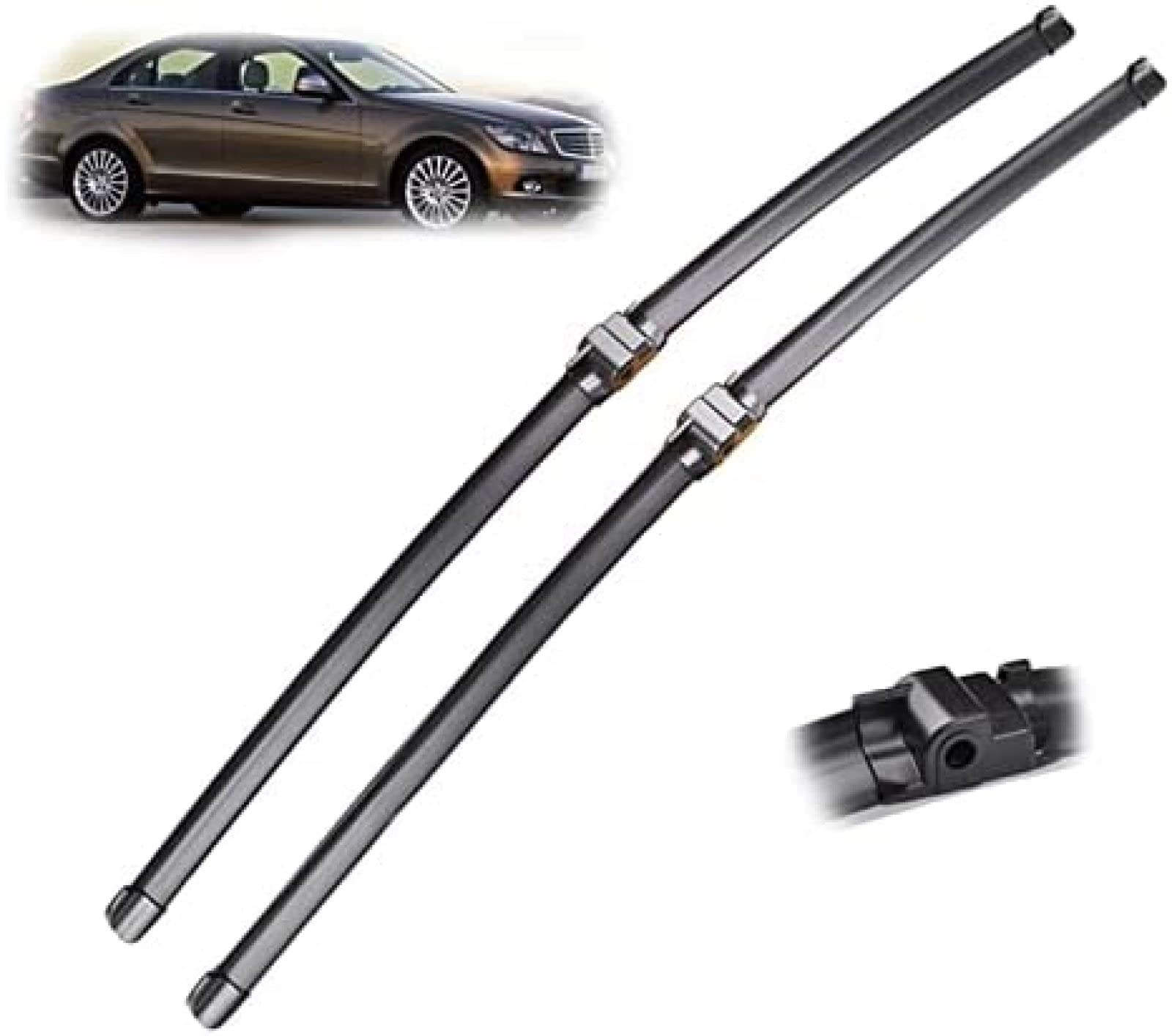 Limpiaparabrisas Delantero LHD de 24 "+ 24" para Parabrisas de Coche, limpiaparabrisas de Ventana Delantera para Benz Clase C W204 2009-2012