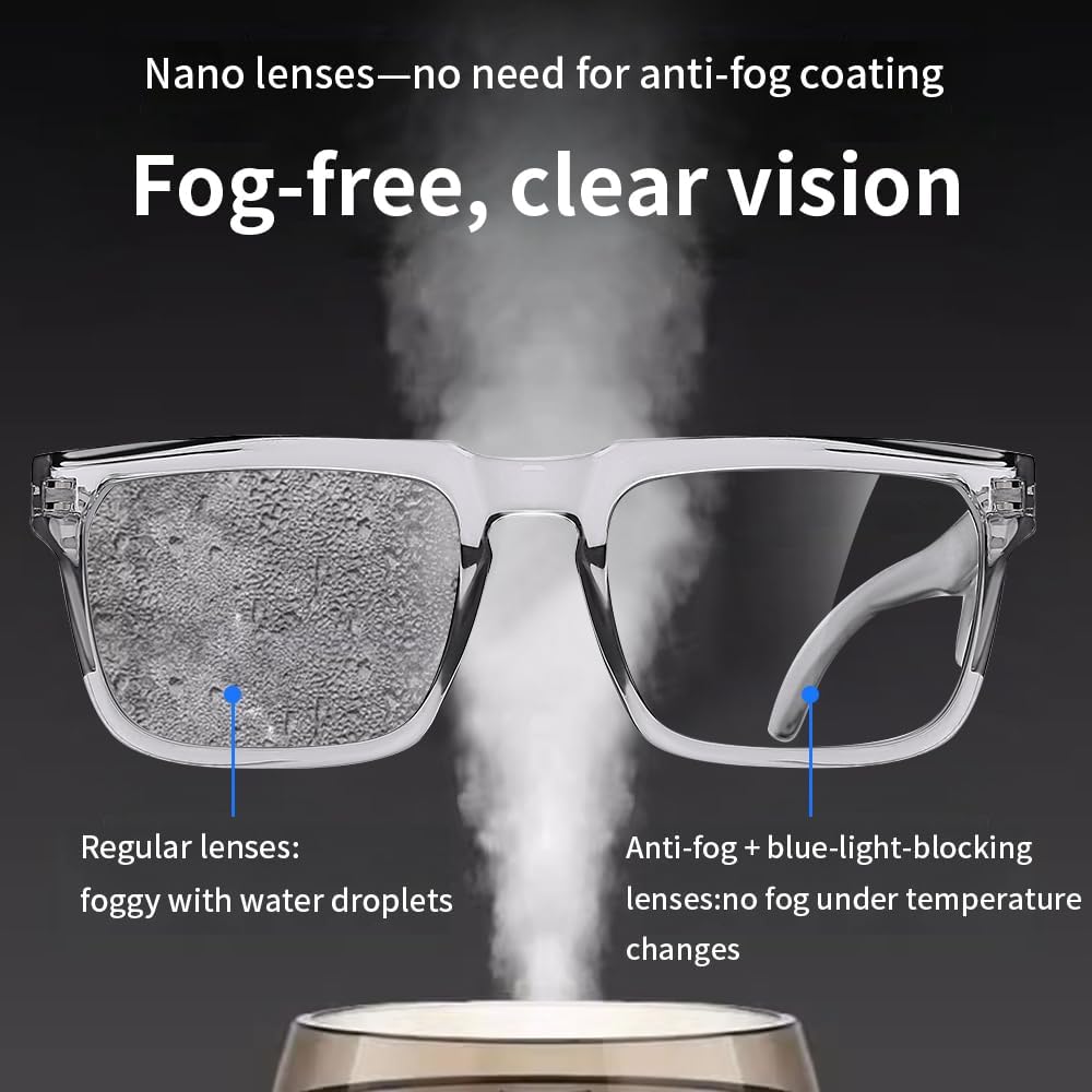 Z87 High-Visibility Construction Anti-Fog Photochromic UV400 Blue Light Blocking Impact Resistant Safety Glasses