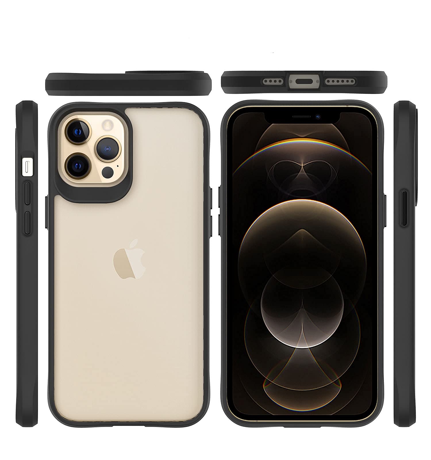 Scratch and Fingerprint Resistance case for iPhone 12/iPhone 12 Pro Matte Black