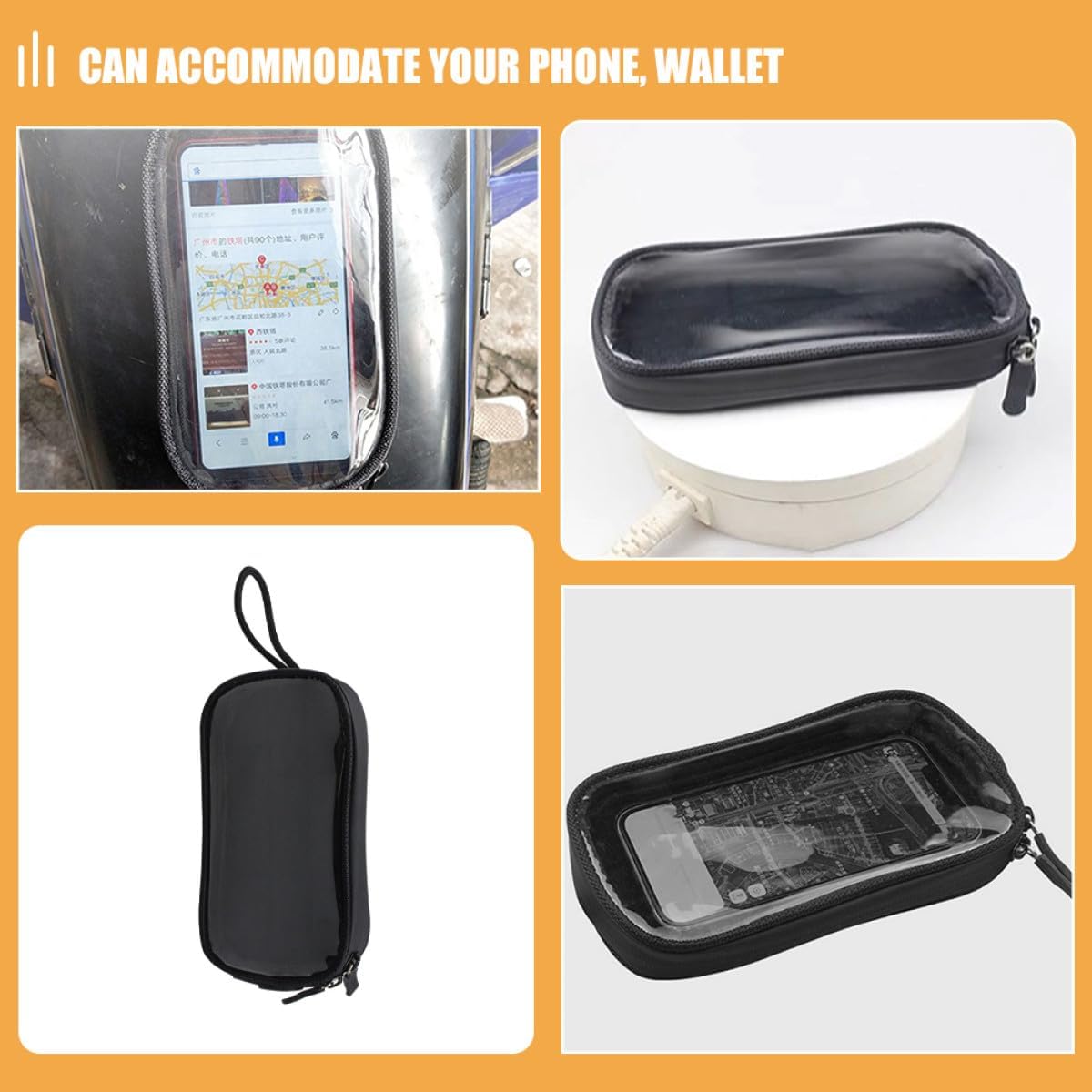 ABOOFAN Waterproof Motorcycle Tank Bag with Magnetic Attachment, Touchscreen Phone Holder, Universal Motorbike Storage Pouch for Outdoor Riding