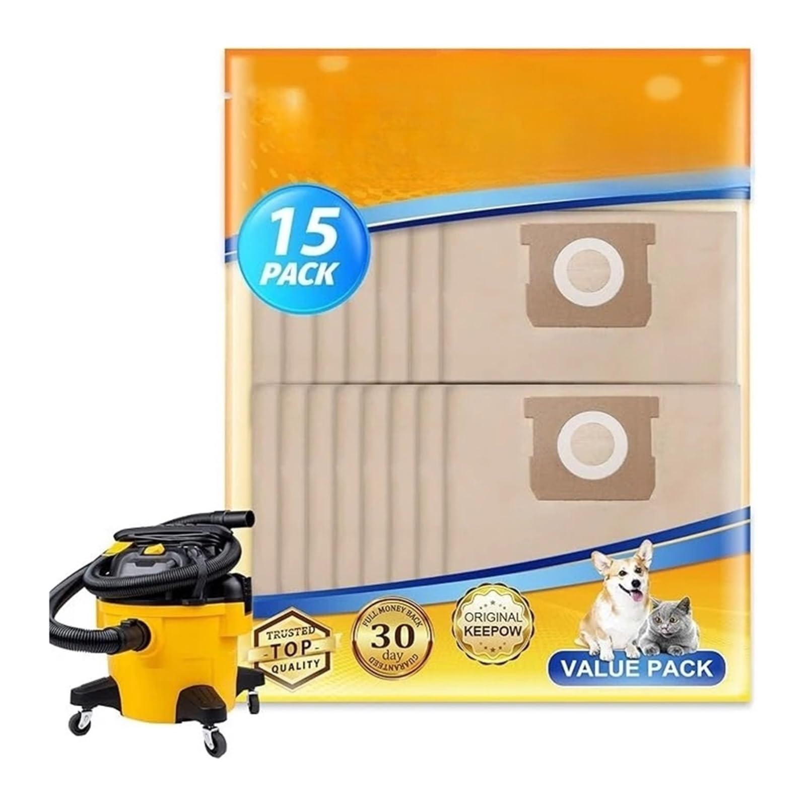 9 12 15 Stück DXVA19-4101 Shop Staubsaugerbeutel, Kompatibel Mit DeWalt, 6–10 Gallonen Nass-Trockensauger-Staubsaugerbeutel DXV06P DXV09P DXV09PA DXV10P DXV10PL DXV10S(12pcs)