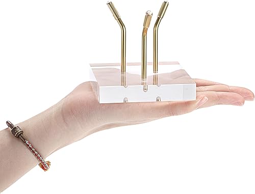 Miniatura 3 de Hipiwe Soporte de exhibición de brazo de metal dorado con base acrílica, soporte decorativo para caballete de exhibición para esfera, bolas de