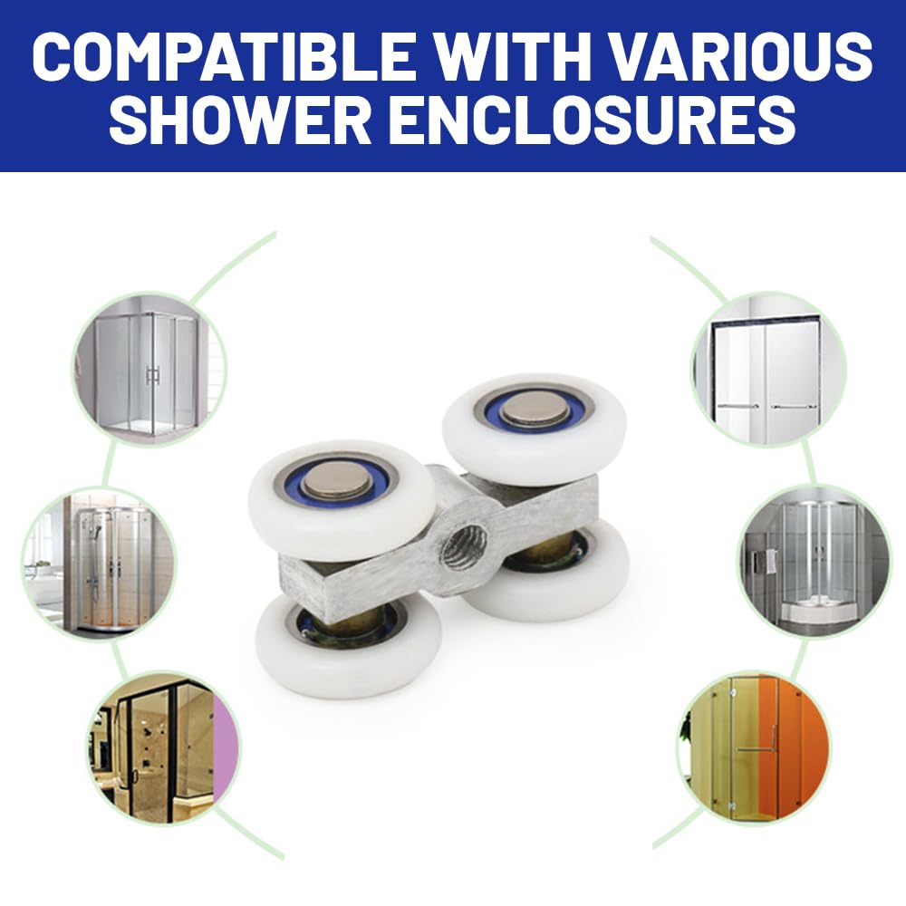 2 Ruote Per Porte Scorrevoli, Con Filettatura M6, Ruote Silenziose, Porta Scorrevole Con 4 Ruote, Con Cuscinetti A Sfera, Carrello Scorrevole In Lega, Per Profilo Di Scorrimento Da 20 Mm