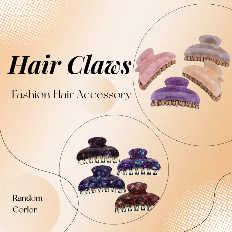 Hairpin Set for Girls 4 Pack of Large Acrylic Hair Clips Bath Shower Hair Claws Fashion Hair Accessory for Women Non-Slip Design Random Style - Image 3