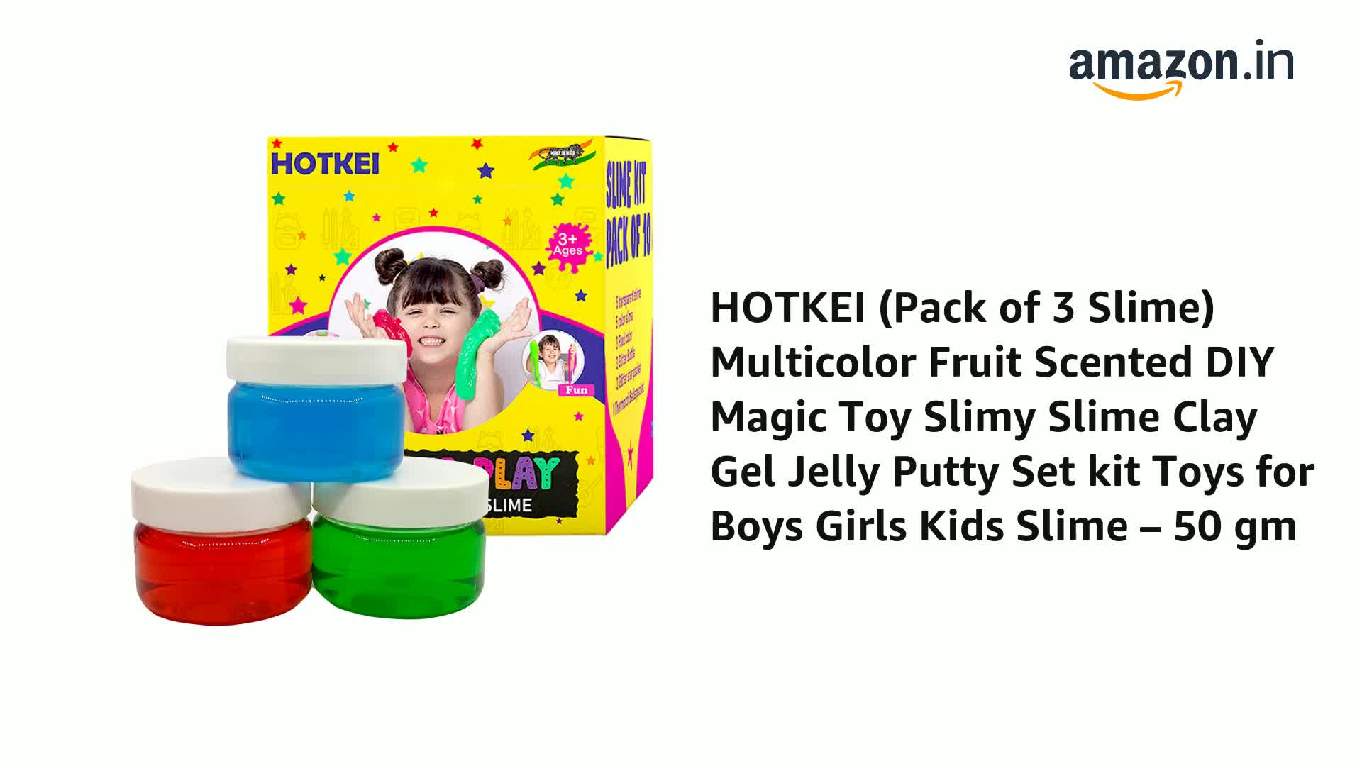 Buy HOTKEI (Pack of 3 Slime) Multicolor Fruit Scented DIY Magic