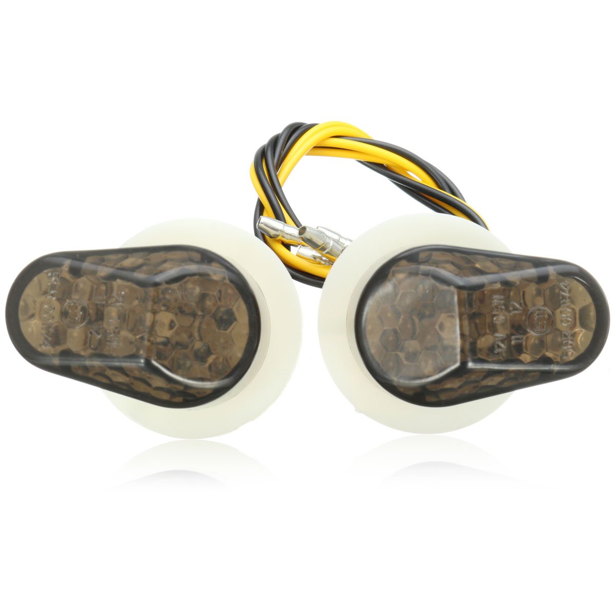 Alamor Flush Mount LED Turn Signal Light Indicator For Yamaha FZ6R FZ1 YZF R1 R6 R6S-Smoke