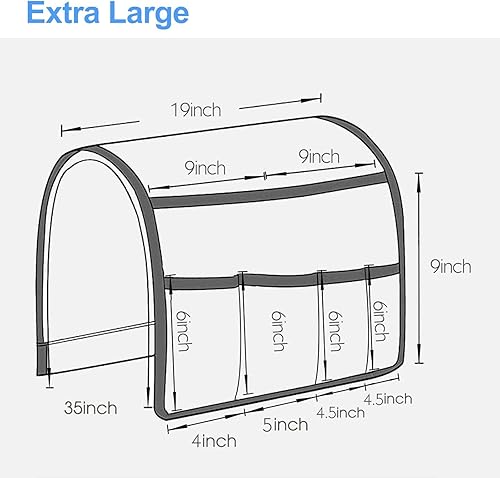 Miniatura 3 de Organizador de reposabrazos de sofá, soporte remoto de TV para sillón con 6 bolsillos para colgar control remoto, soporte grueso para sillón,