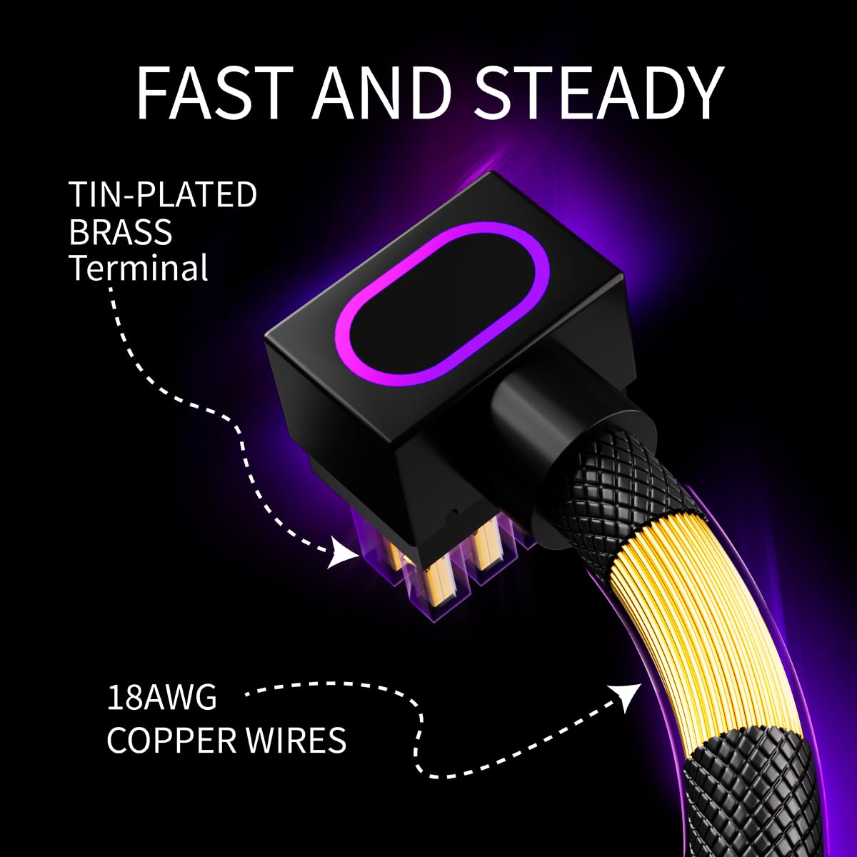 8PIN PSU CPU Extension Cable,ARGB PC Cable with 5V 3Pin,18AWG 90°Right-Angle Design for Cleaner PC Builds.30CM(Black-CPU)