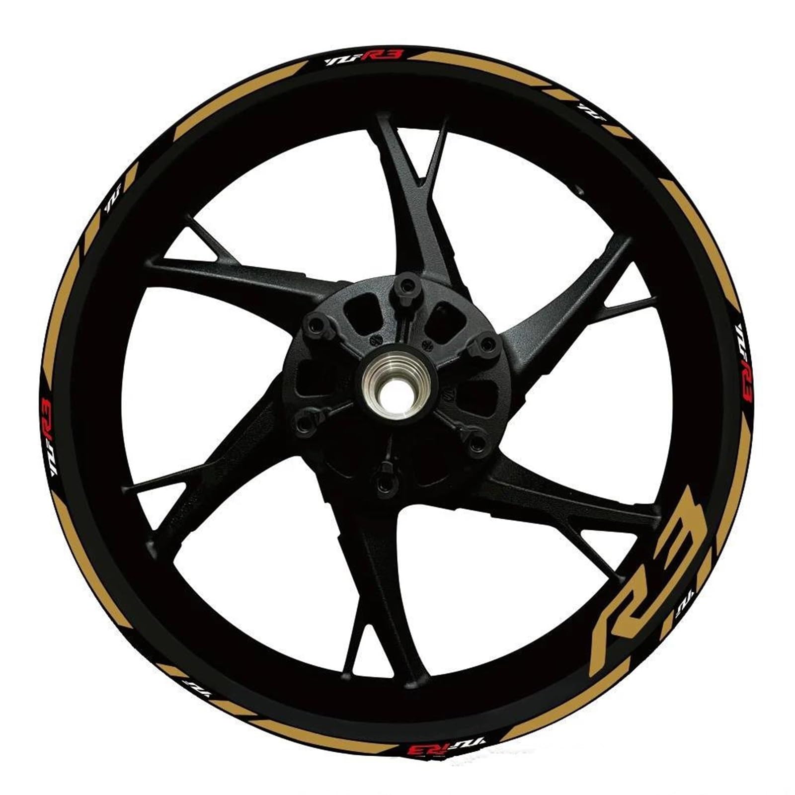 Abziehbild Reflektierender Aufkleber Für Motorradfelgen, Felgenaufkleber, Felgenstreifenband Für Yamaha YZF R3 2017 2018 2019 2020 2021 2022(Brown)