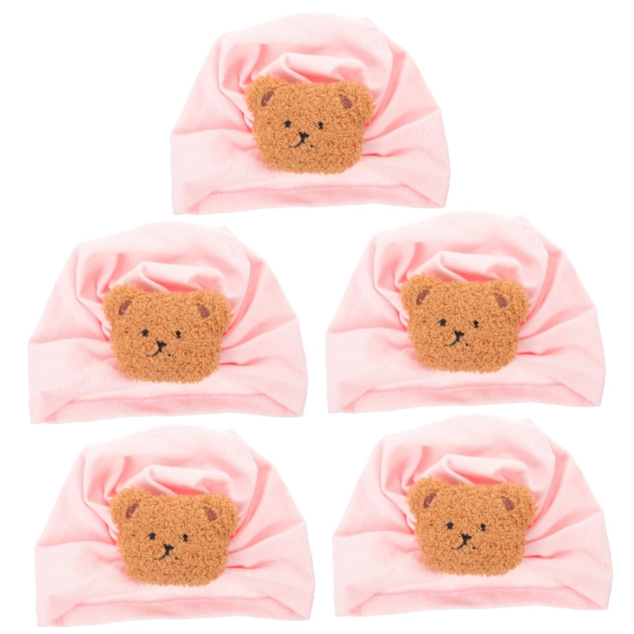 SOIMISS y otoño Gorro de bebé de Estilo Coreano Oso Lindo Gorro de Jersey versátil y Gorro fetal de Llena de algodón para bebé (Rosa Claro) 1 Pieza Gorros