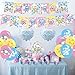 Cinnamoroll Birthday Party Decoration, Cinnamoroll Include Kawaii Cartoon Theme Birthday Banner, Cake Topper, Latex Balloons, Foil Ballons for Kids Birthday Party Supplies, Baby Shower