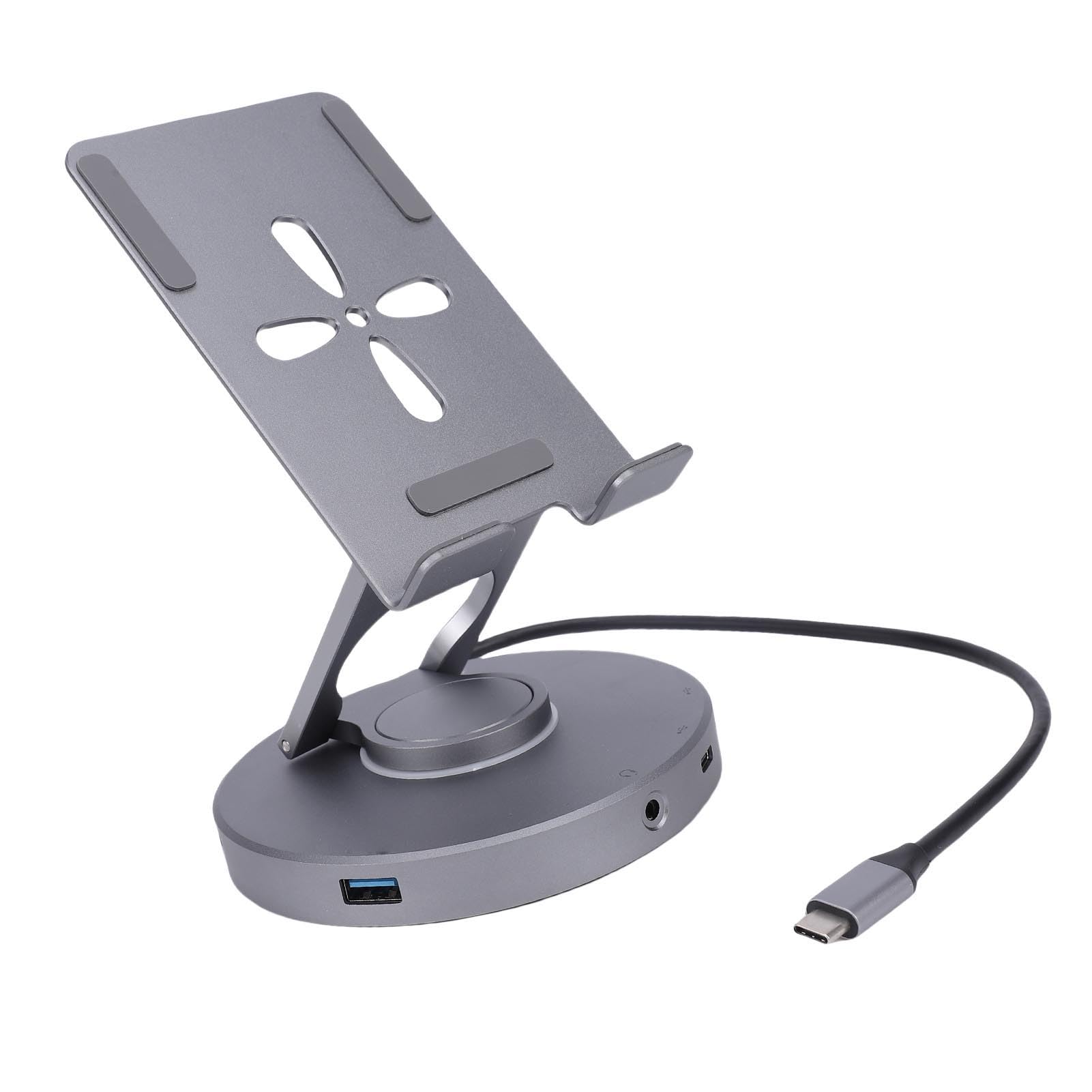 Sxhlseller Stacja Dokująca do Tabletu USB C, Obrotowa Podstawka do Tabletu z Koncentratorem USB C, Multimedia 4K 60 Hz HD, ładowanie PD o Mocy 100 W, Steam Deck ROG Ally Switch 2