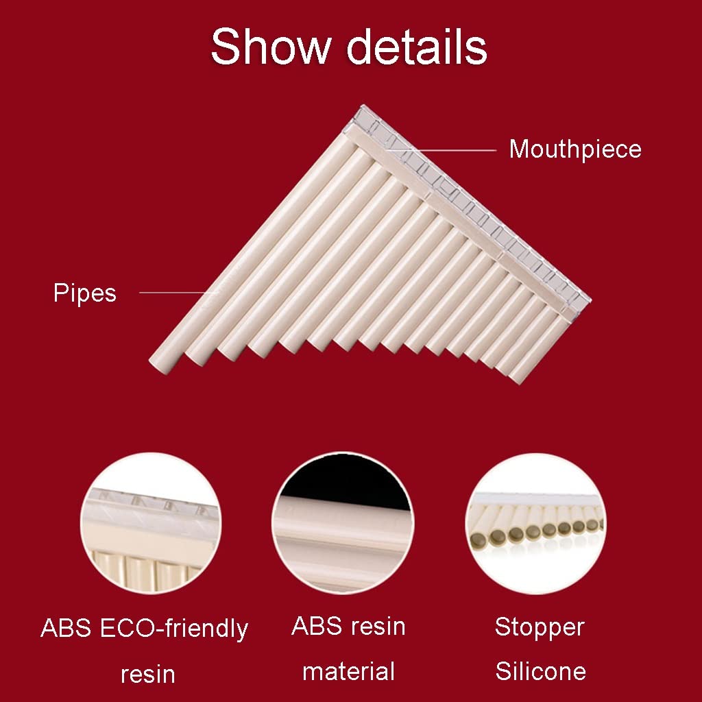 Flauta De Pan, Pan Pipes De 16/18 Tubos para Principiantes, Escuela De Enseñanza De Instrumentos De Viento, Fácil De Aprender (Color : 16 Tubes-G-A2)