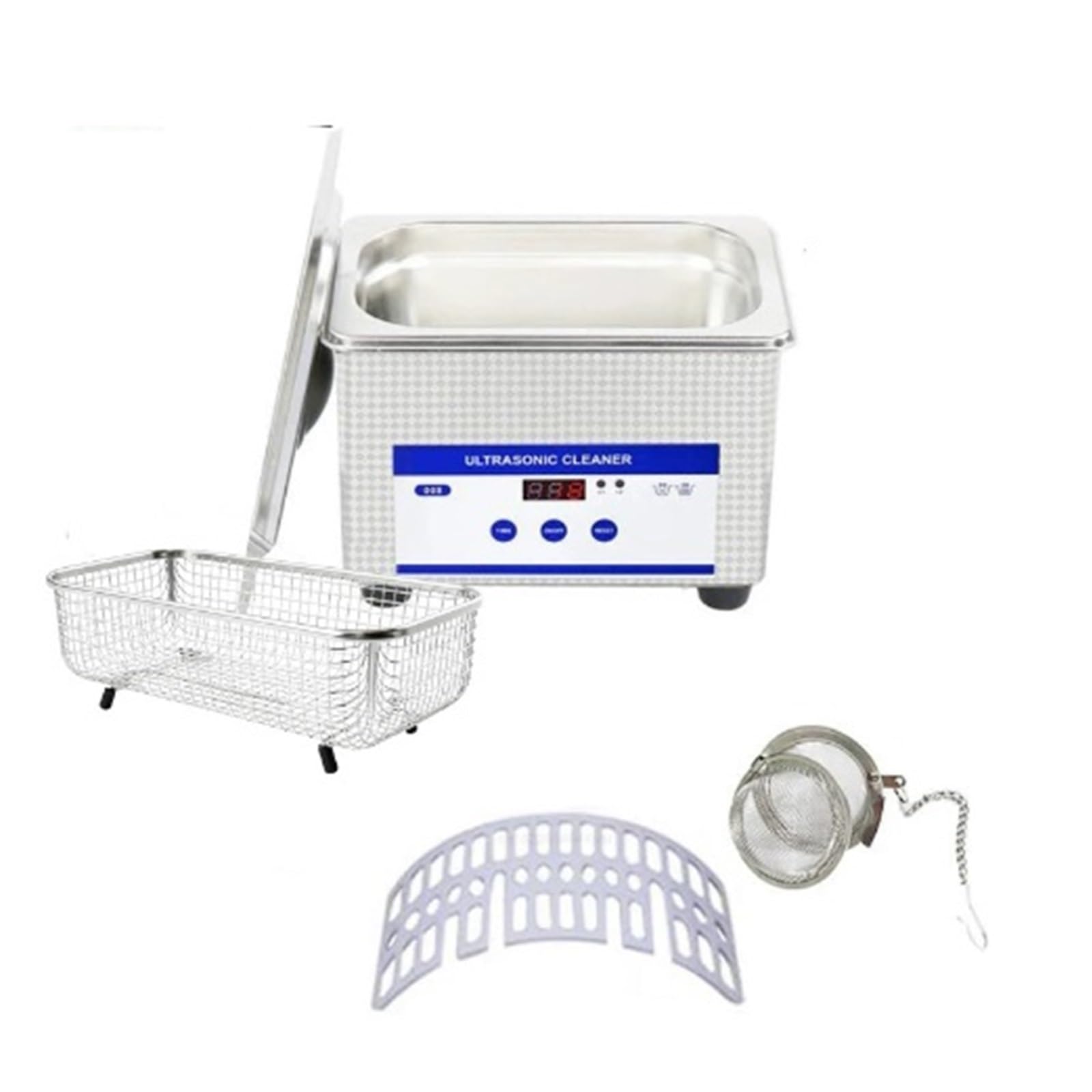 Limpiador ultrasónico, Máquina De Limpieza Ultrasónica, 35W 0.8L Limpiador Acero Inoxidable Lavado Gafas Baño Reloj Joyería Mini Tanque para limpiar joyas
