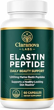 Claranova Labs Elastin Peptide, Daily Beauty Support, 60 Capsules | Elastin Peptide Skin Tightening Formula