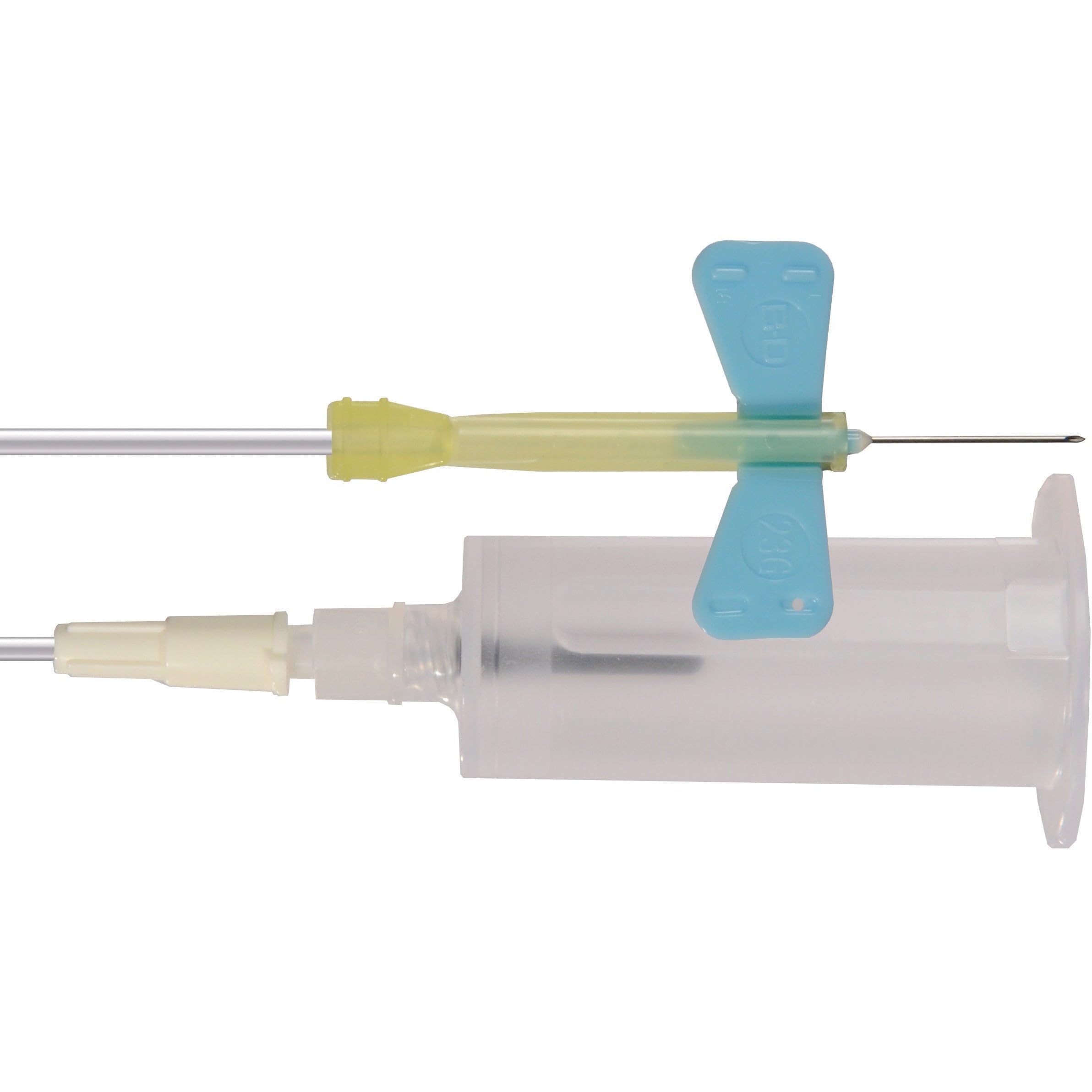 BD Vacutainer Venentnahme-Set mit Schmetterlingsnadel 23 g mit Sicherheitssystem, Adapter und vormontierter steriler Hemd, Packung mit 25 Stück