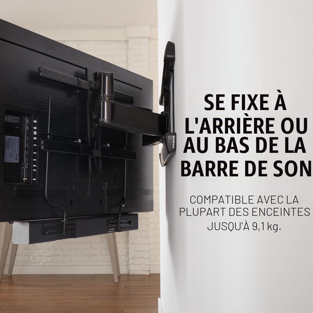 Sanus SASB1-B1 Support Mural pour Barre de Son TV Noir