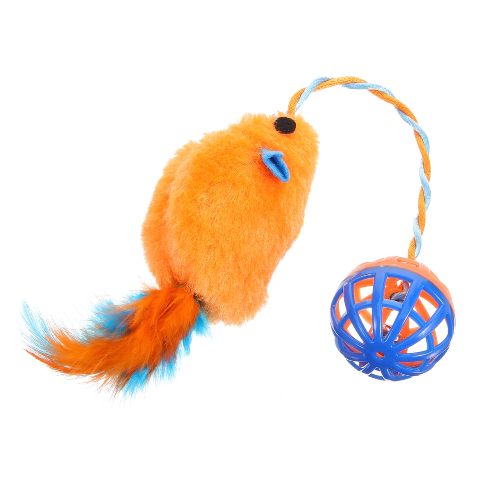 TOYANDONA Jouet Interactif Soulage L'ennui pour Chaton en Peluche et Plastique avec Clochette, Résistant aux Morsures pour Jeu Intérieur et Entraînement