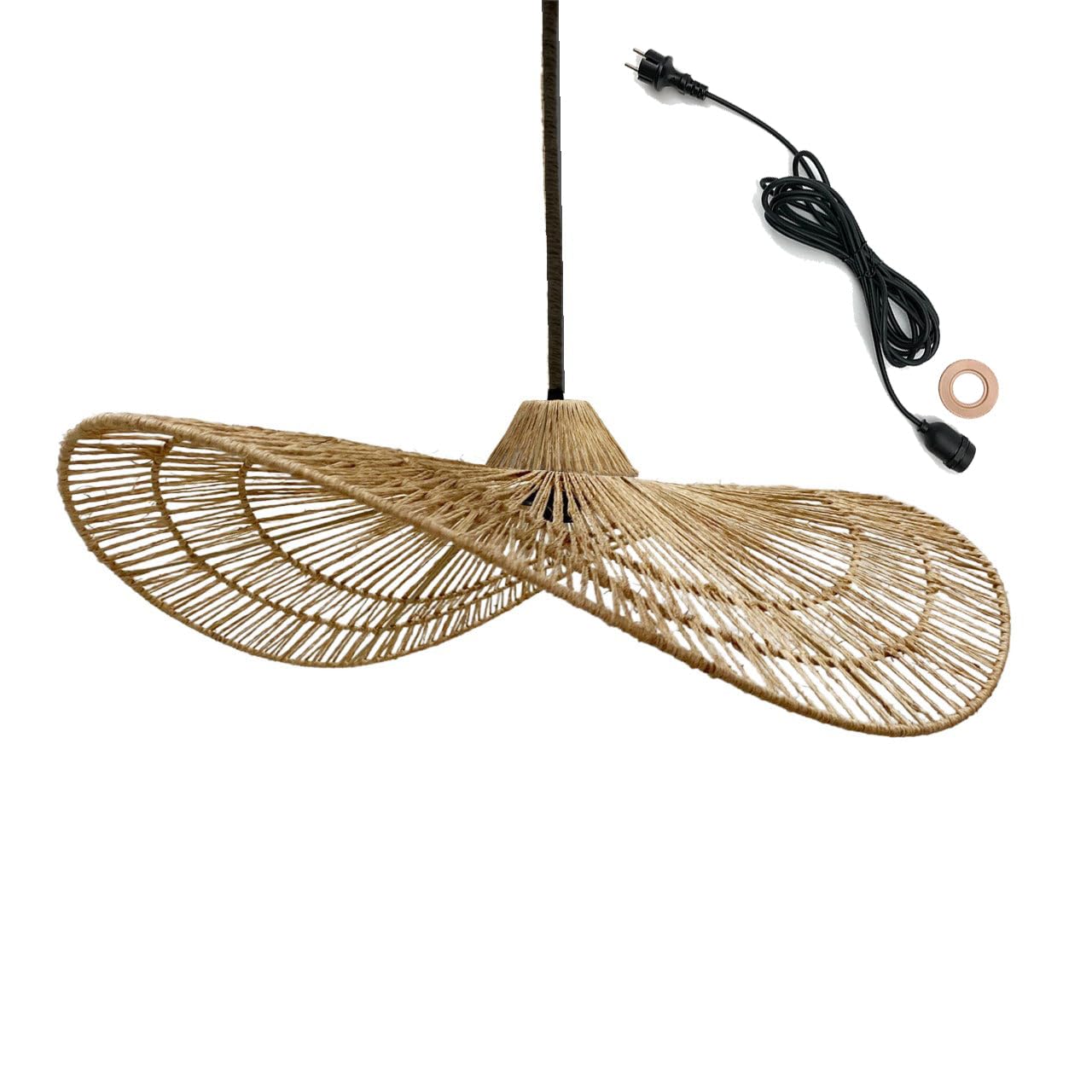 Lampada a sospensione per esterni MARBELLA OUTDOOR CAVO in iuta naturale stile bohémien 5m di lunghezza del cavo
